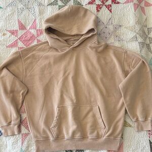 Abercrombie & Fitch Unisex Oversized Beige Hoodie Sweatshirt Sz Small